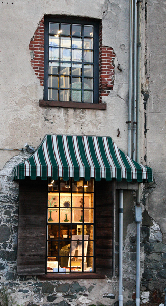 Two windows in an interesting facade