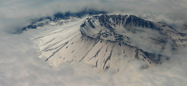 Mount Saint Helens seen from the air
