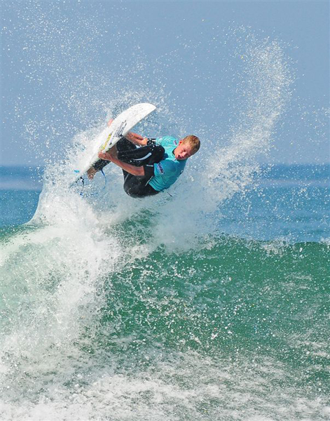 Surfer catching air