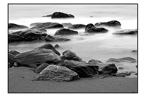 Low tide and rocky shore