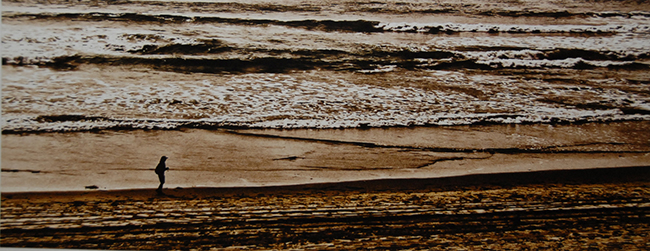 Lonely Stroller on Beach